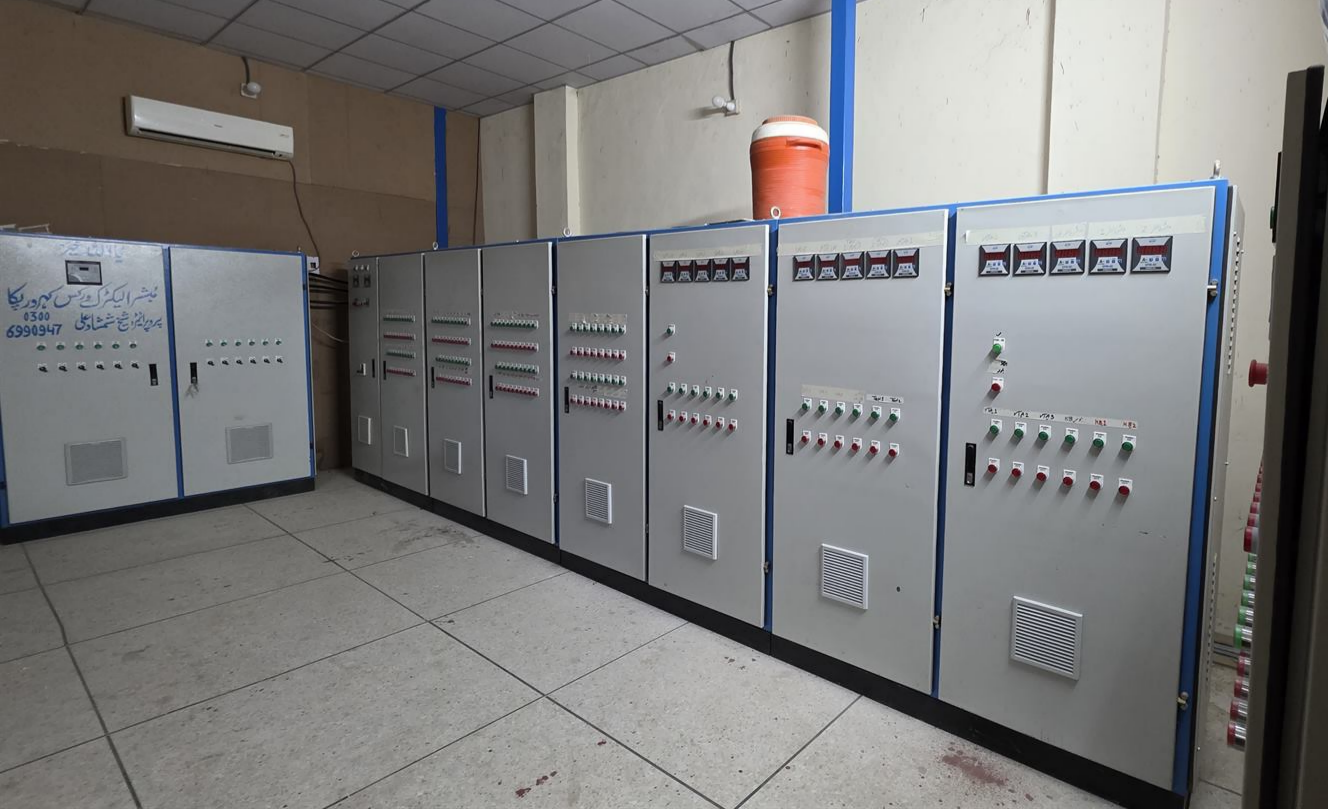 Panel and control room inside the facility.