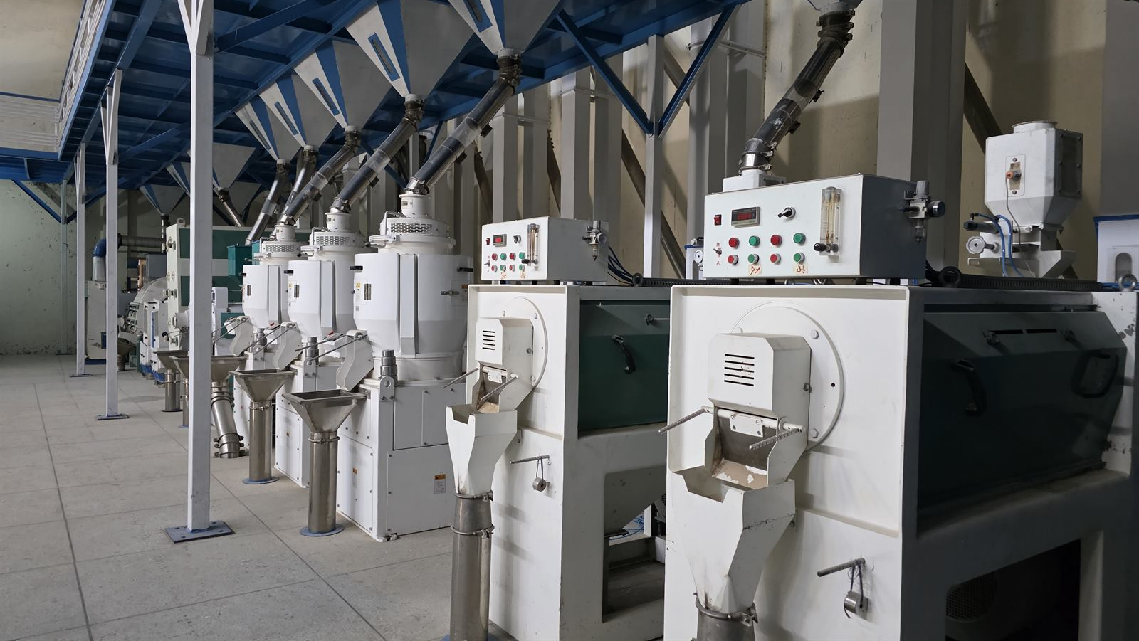 Rice processing unit inside Avena Agro Foods facility.